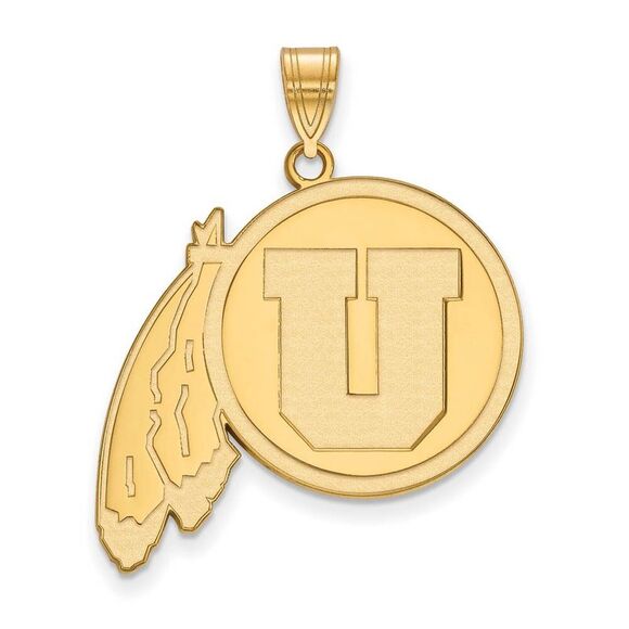 14k Yellow Gold U. of Utah XL Pendant